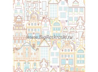 Раскраска в рулоне «Сказочные домики» (цветная)