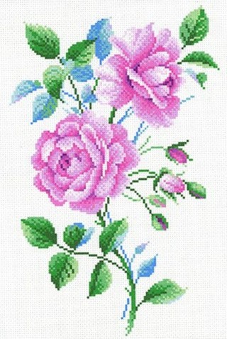 Рисунок на ткани «Розовый винтаж»