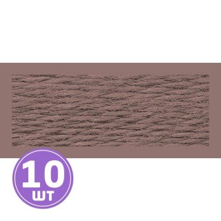 Нитки мулине (шерсть/акрил), 10 шт. по 20 м, цвет: №886 коричневый, Риолис