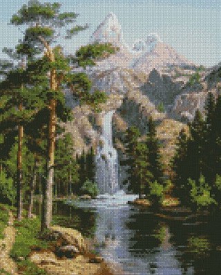 Алмазная вышивка «Водопад в лесу» Алмазная вышивка «Водопад в лесу»