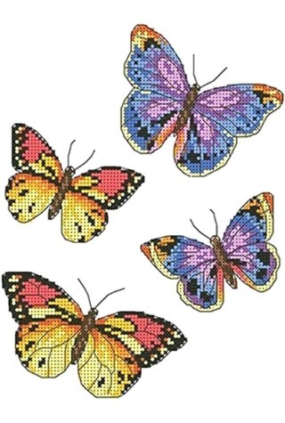 Рисунок на ткани «Бабочки»