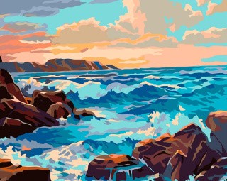 Картина по номерам «Морской прибой» Картина по номерам «Морской прибой»