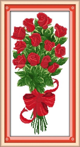 Набор для вышивания «Букет в подарок» (красный)