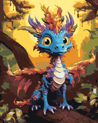 Картина по номерам «Маленький лесной дракон 2»