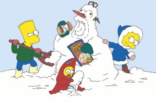 Картина по номерам «Simpsons Симпсоны: Лиза, Барт и Мэгги зимой»