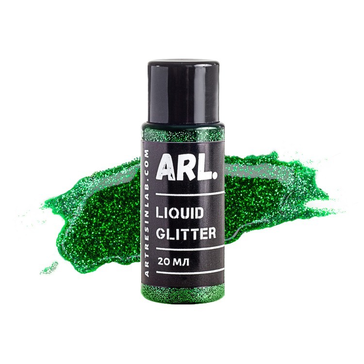 Жидкие блестки на лаковой основе ARL.LIQUID GLITTER зеленые 20 мл, Art Resin LAB