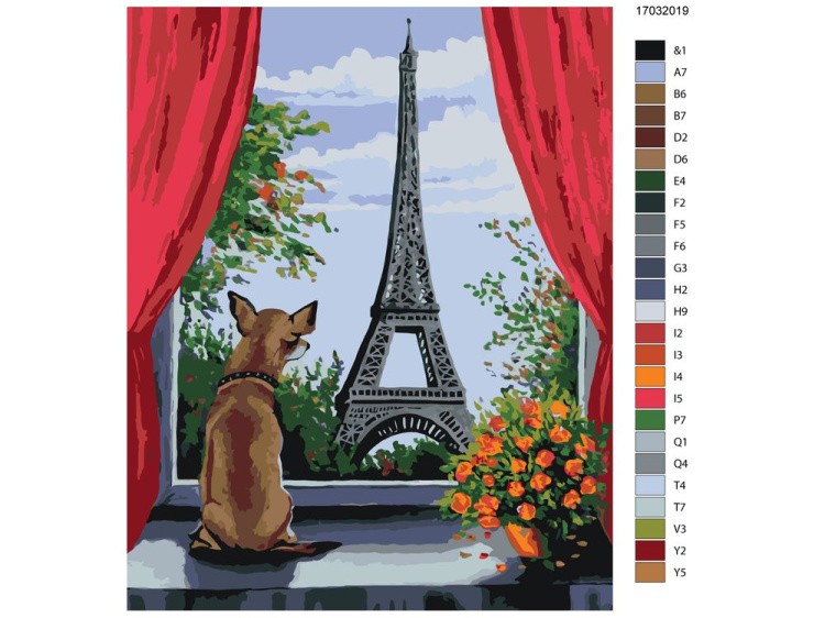 Картина по номерам «Вид из окна на Эйфелеву башню» — картинка 2