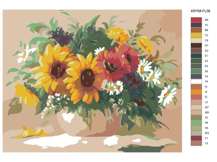 Картина по номерам «Цветы в вазе» — картинка 2