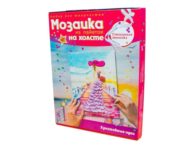 Картина на холсте из пайеток «Незнакомка» — картинка 3