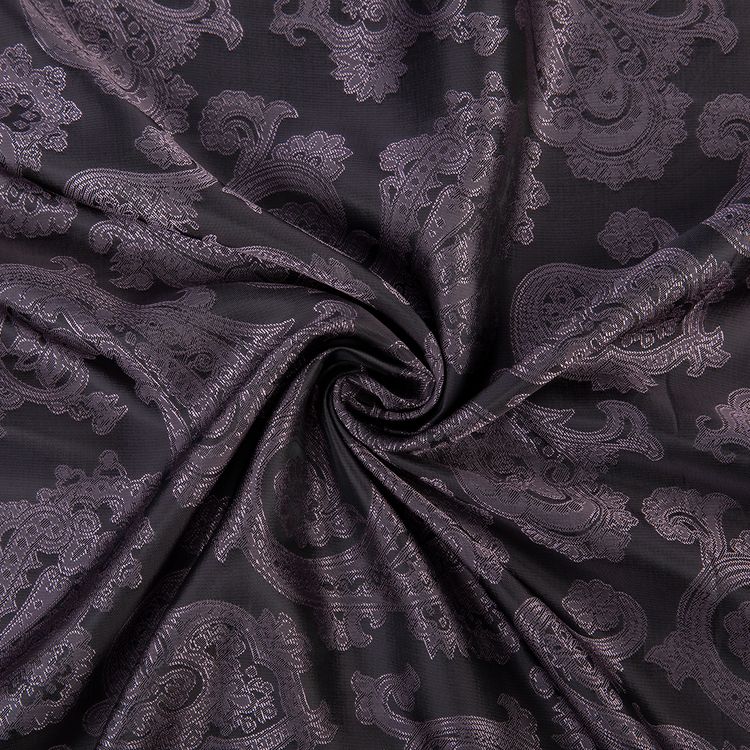 Ткань подкладочная Taffeta с рисунком, 5 м х 145 см, 96 г/м², цвет: №122 темно-фиолетово-розовый (огурцы), Gamma — картинка 2