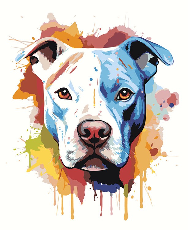 Картина по номерам «Собака Стаффорд (Стаффордширский терьер) арт»