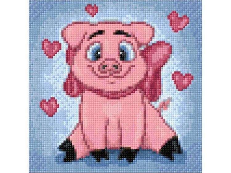Алмазная вышивка «Влюбленная свинка» — картинка 2