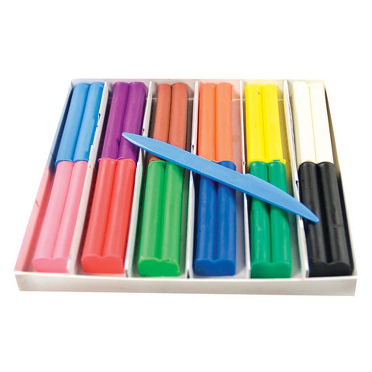 Пластилин восковой Луч «Фантазия», 12 цветов, 180 г, со стеком — картинка 2