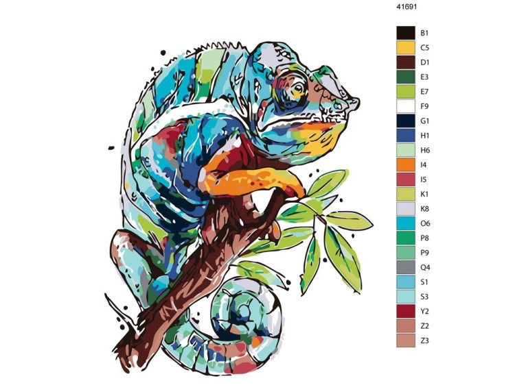 Картина по номерам «Цветной хамелеон» — картинка 2