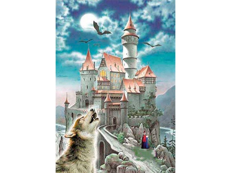 Пазлы «Замок и волк»