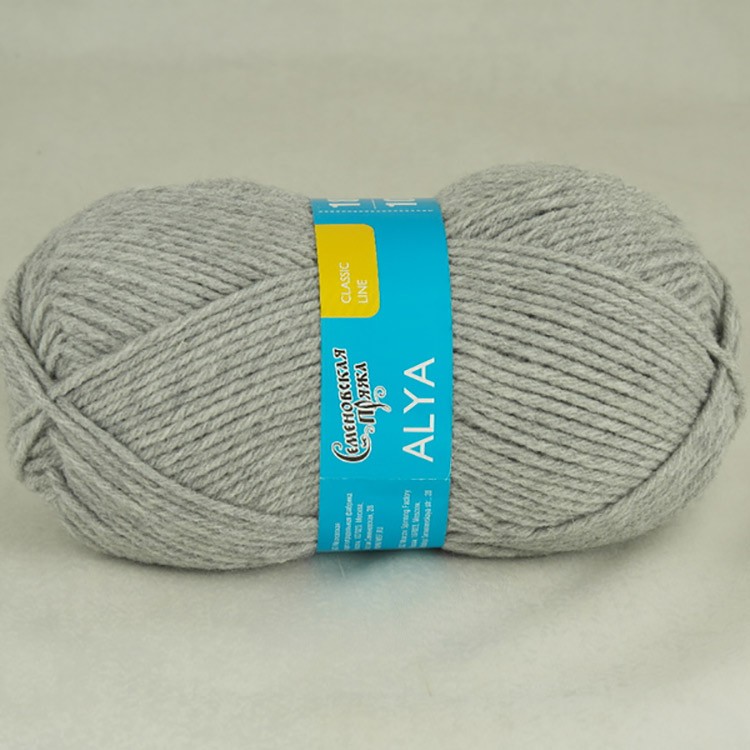 Пряжа Семеновская Alya (910), меланж светло-серый, 5 шт. по 100 г — картинка 2