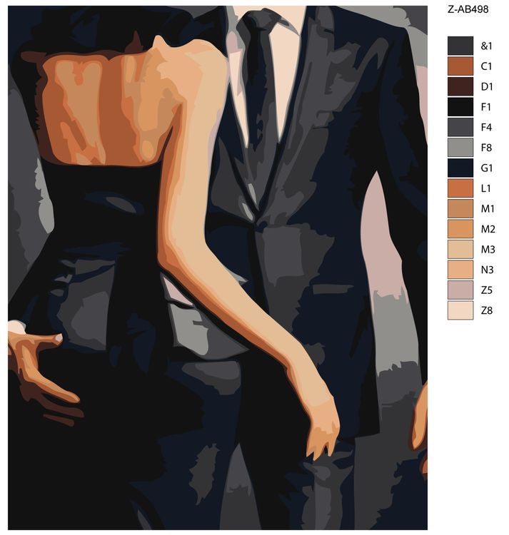 Картина по номерам «Мужчина в костюме с девушкой» — картинка 2