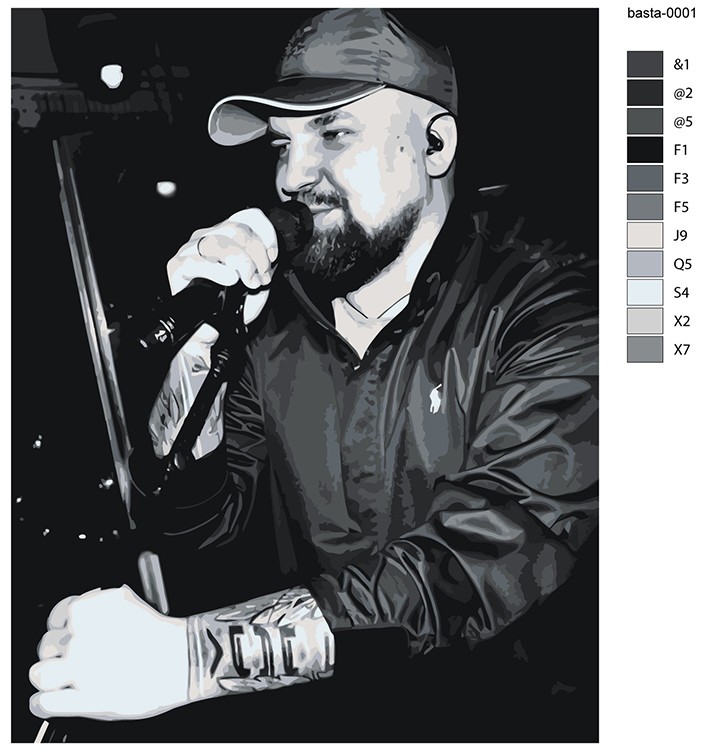 Картина по номерам «Рэпер Баста Василий Вакуленко» — картинка 2