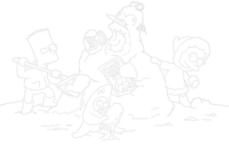 Картина по номерам «Simpsons Симпсоны: Лиза, Барт и Мэгги зимой» — картинка 3
