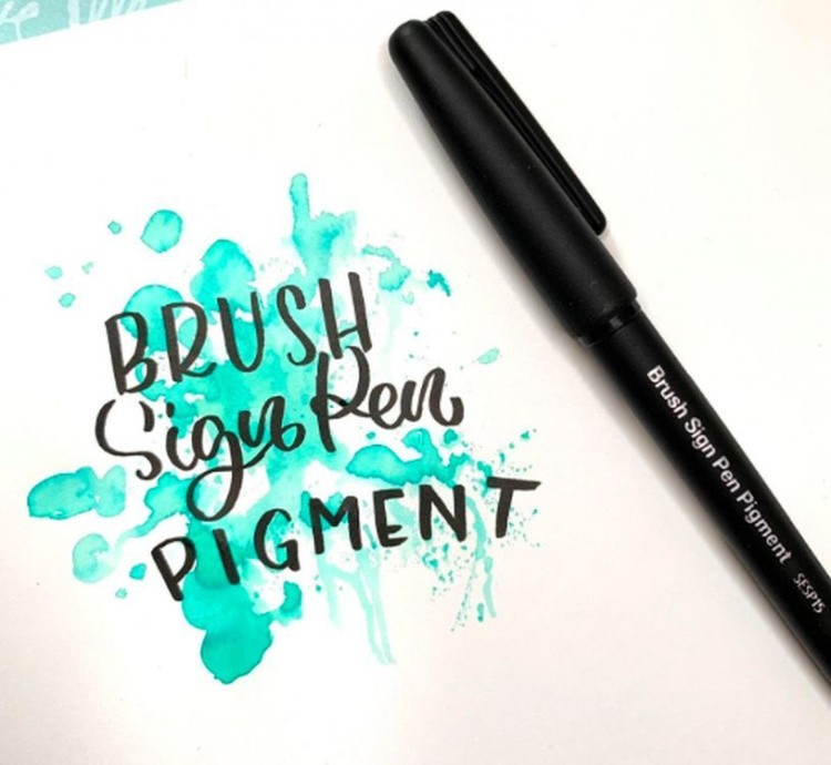 Фломастер-кисть Brush Sign Pen Pigment,1,1 - 2,2 мм, цвет: сепия, Pentel — картинка 7