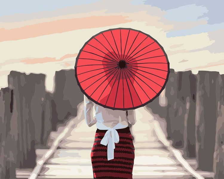 Картина по номерам «Японский зонтик»