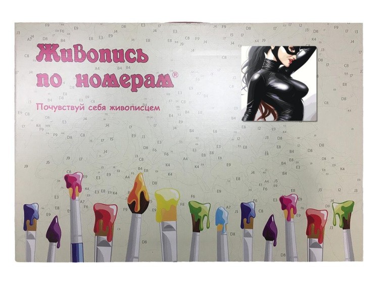 Картина по номерам «Девушка в костюме кошки» — картинка 5