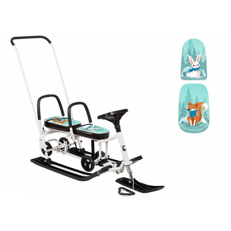 Снегокат детский 507 TWINS BABY Wheel для двоих со спинкой — картинка 4