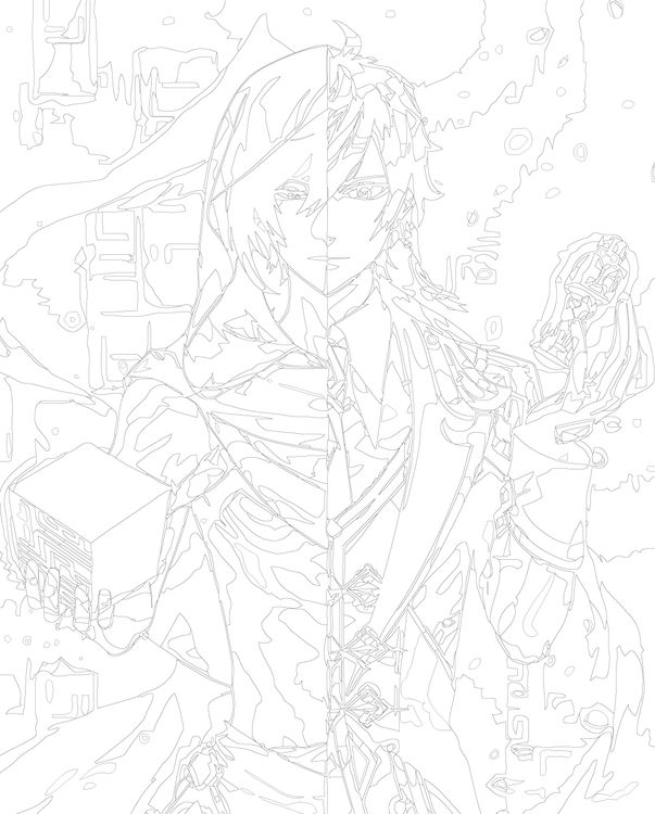 Картина по номерам «Genshin Impact Геншин Импакт: Чжун Ли» — картинка 3