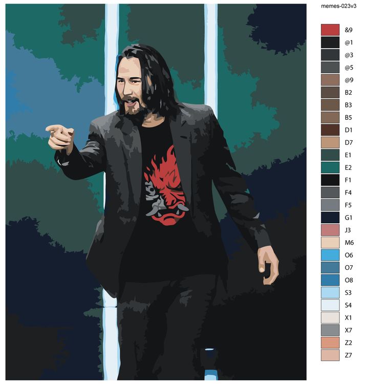 Картина по номерам «Мем: Киану Ривз - Ты потрясающий!» — картинка 2