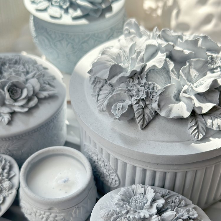 Силиконовый молд - Контейнер/банка для свечей с крышкой №3, d 10 см, 1 шт. — картинка 9