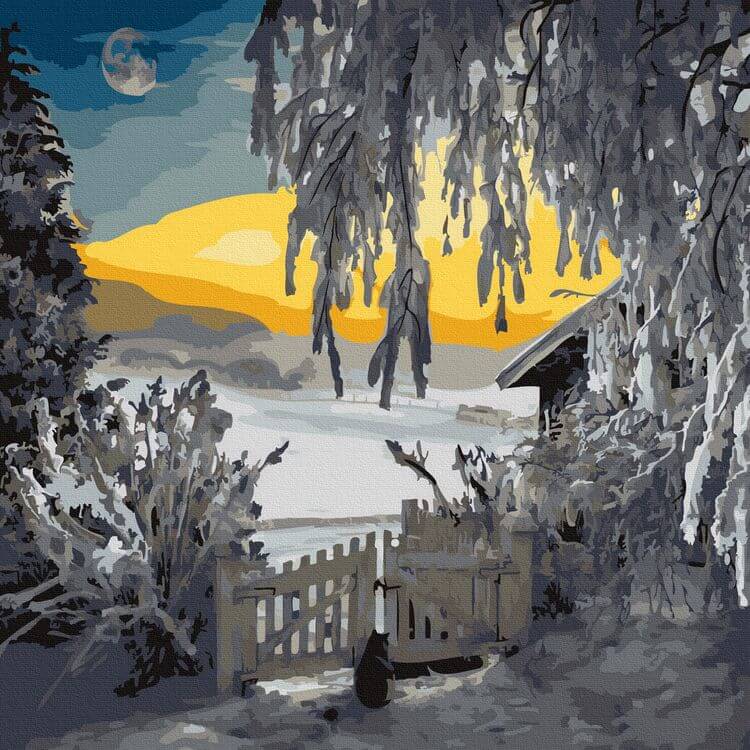 Картина по номерам «Морозный пейзаж»