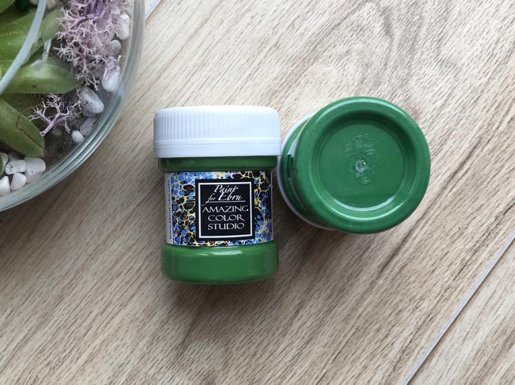 Краска для эбру зеленая 30 мл, Amazing Color — картинка 2