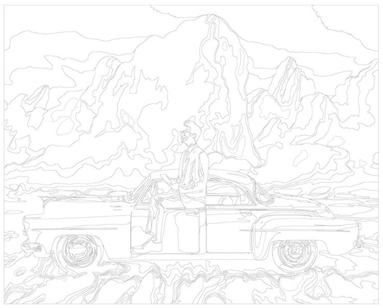 Картина по номерам «Машины: Желтый автомобиль в розовых облаках» — картинка 3