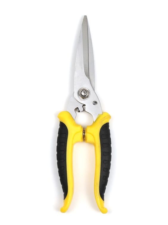 Секатор Maxwell прямое лезвие, 80/210 мм, ручки желто-черный пластик — картинка 3