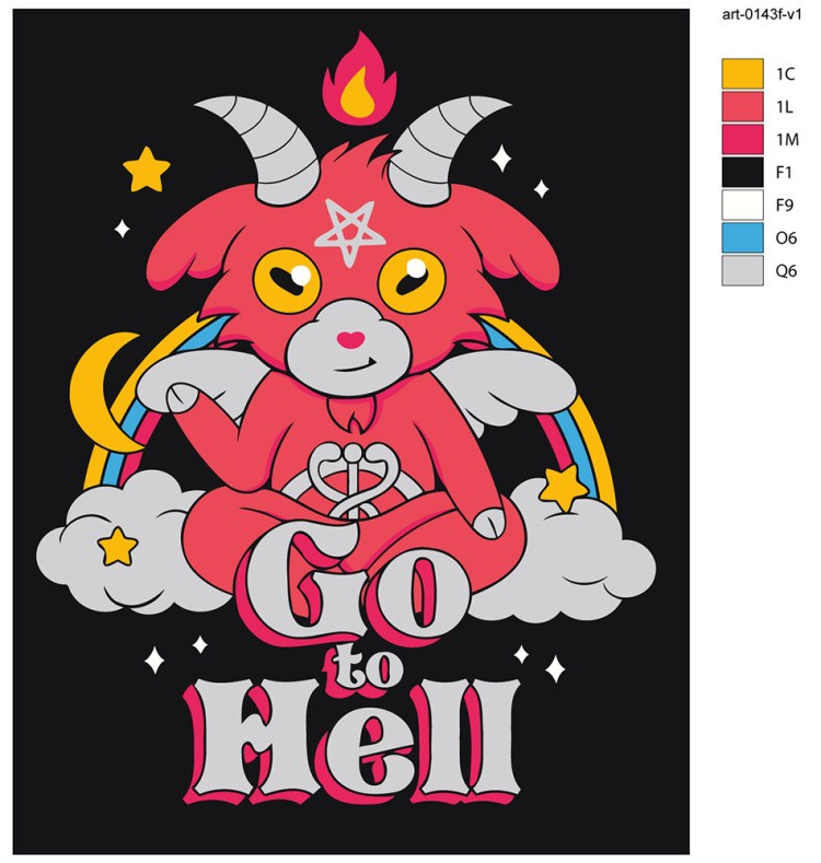 Картина по номерам «Рогатый демон арт, неоновая 40x50» — картинка 2