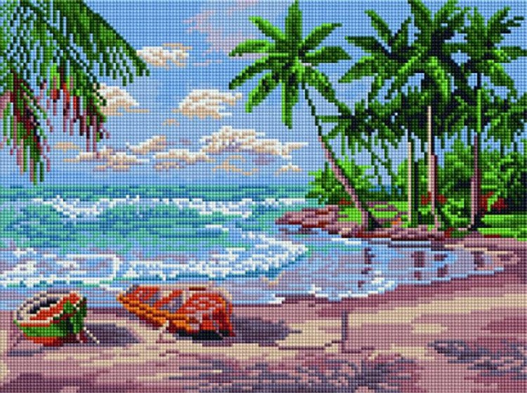 Алмазная вышивка «Пальмовый пляж»