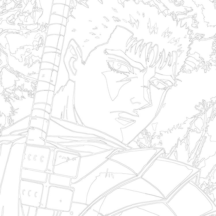 Картина по номерам «Берсерк Berserk манга аниме: Гатс 40x40» — картинка 3