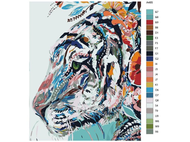 Картина по номерам «Узорный тигр» — картинка 2