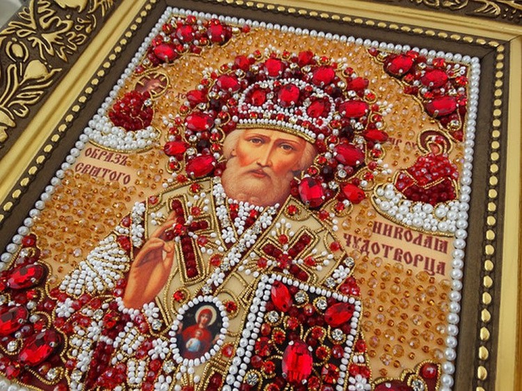 Набор вышивки хрустальными камнями «Николай (золотая)» — картинка 6