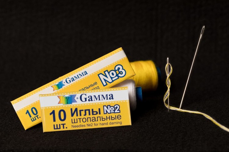 Иглы для шитья ручные №2 штопальные 10 шт., Gamma — картинка 3