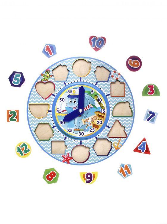 Развивающее пособие из дерева «Часы-вкладыши 2» — картинка 2