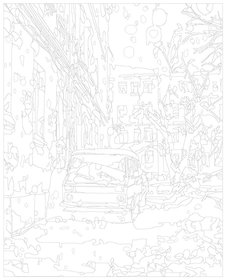 Картина по номерам Дома панельки родные зима в городе — картинка 3