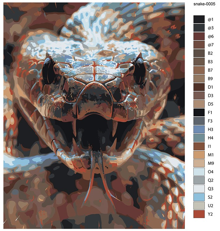 Картина по номерам «Агрессивная змея, Символ года, животные» — картинка 2