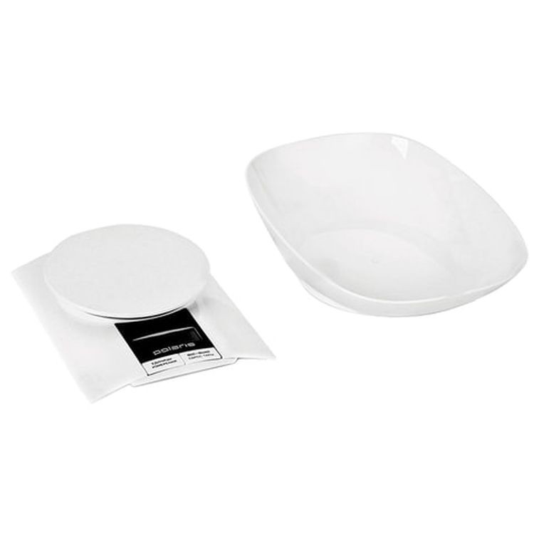 Весы кухонные POLARIS, электронный дисплей, чаша, max вес 3 кг, тарокомпенсация, пластик — картинка 3