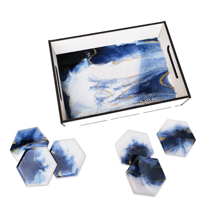 Набор для рисования эпоксидной смолой «Поднос Лагуна», подарочная упаковка, FancyOn — картинка 2