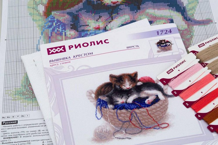 Набор для вышивания «Котята в корзине» — картинка 5