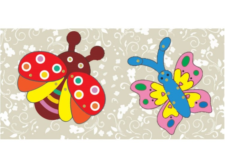 Мозаика «Божья коровка и бабочка» (фигурки из картона)