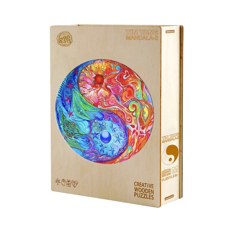 Деревянные пазлы «Разноцветный Инь-Ян M», Woodbests — картинка 3