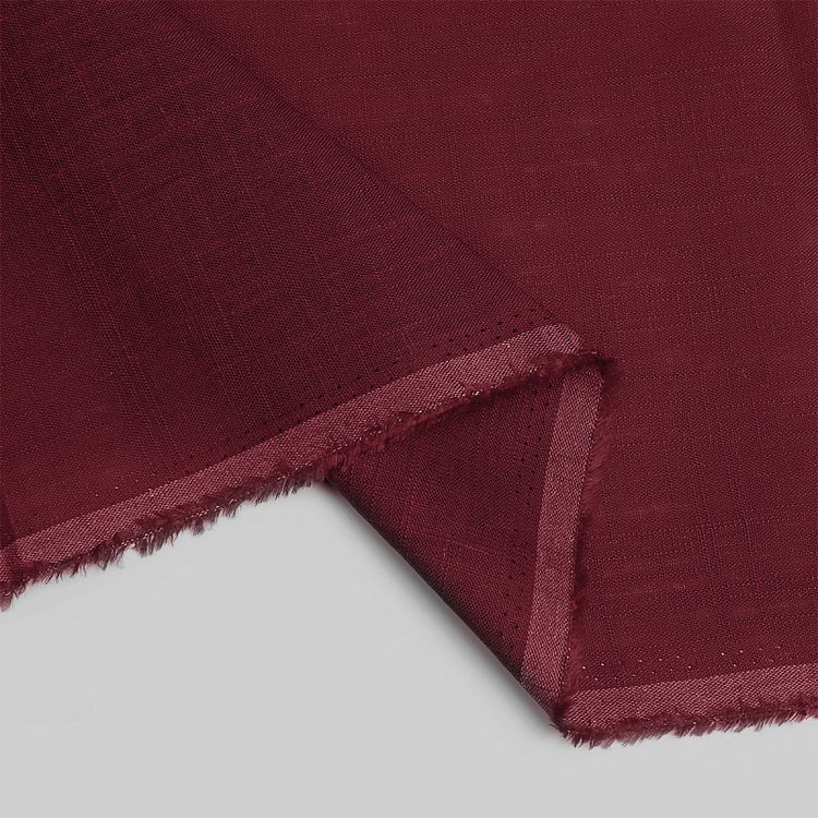 Ткань льняная, 1 м x 140 см, 190 г/м², цвет: бордо, TBY — картинка 4