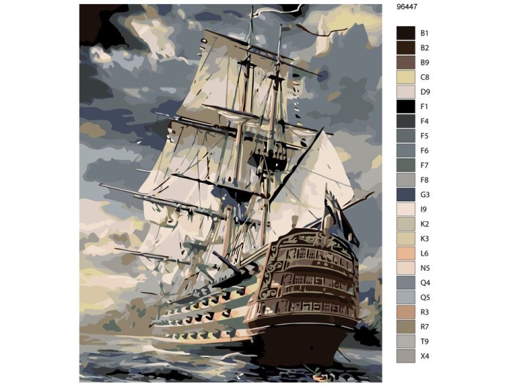 Картина по номерам «Фрегат» — картинка 2